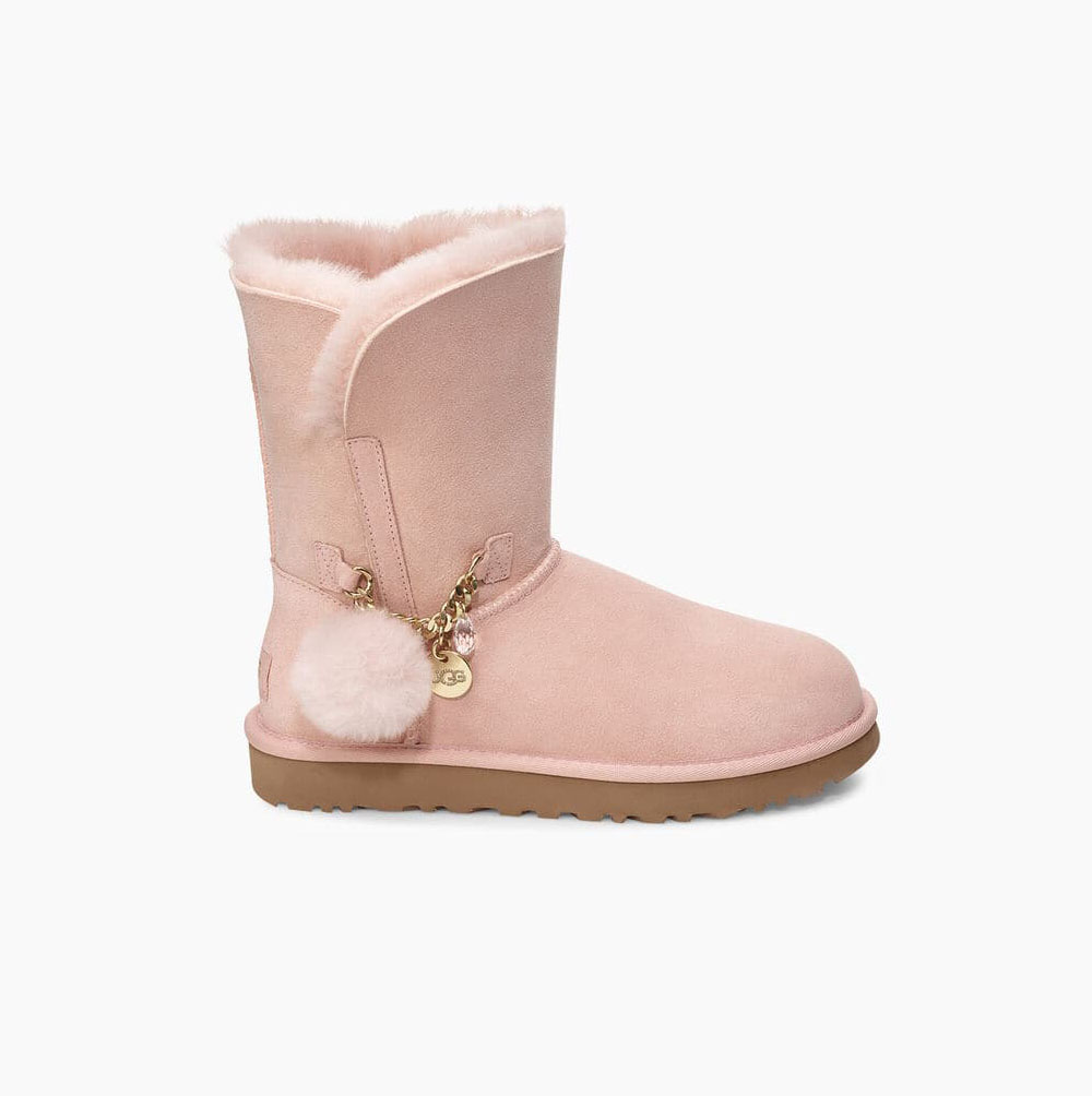 UGG Classic Short Charm - Boots Dame - Lyse Rosa (NO-M258)